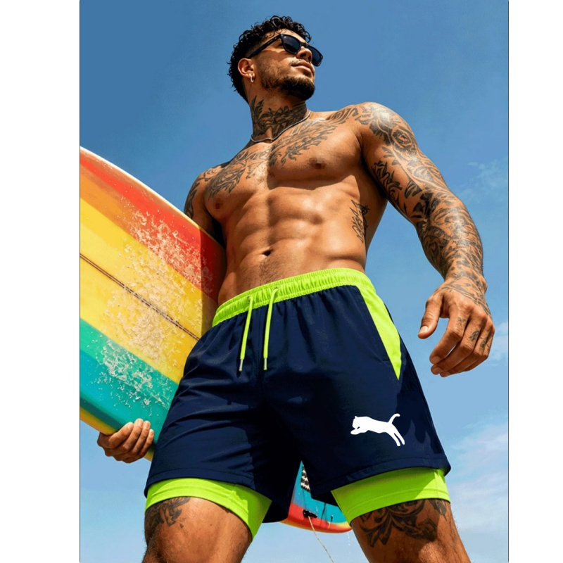 Compression Shorts Athletes - Celana Pendek Renang Pria Motif Siluet