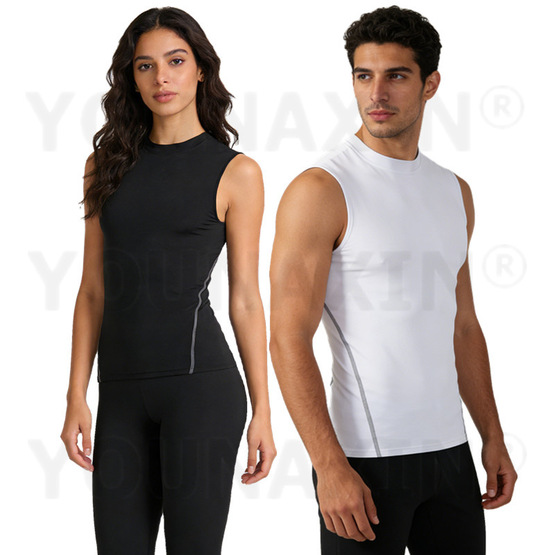 Base Layer Top - YOUNAXIN Tank Top Kompresi Tanpa Lengan