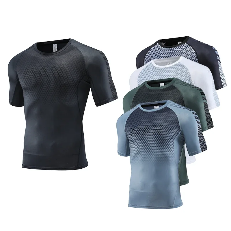 T Shirt Tight Fit - Atasan Olahraga Pria untuk Kaus Kebugaran