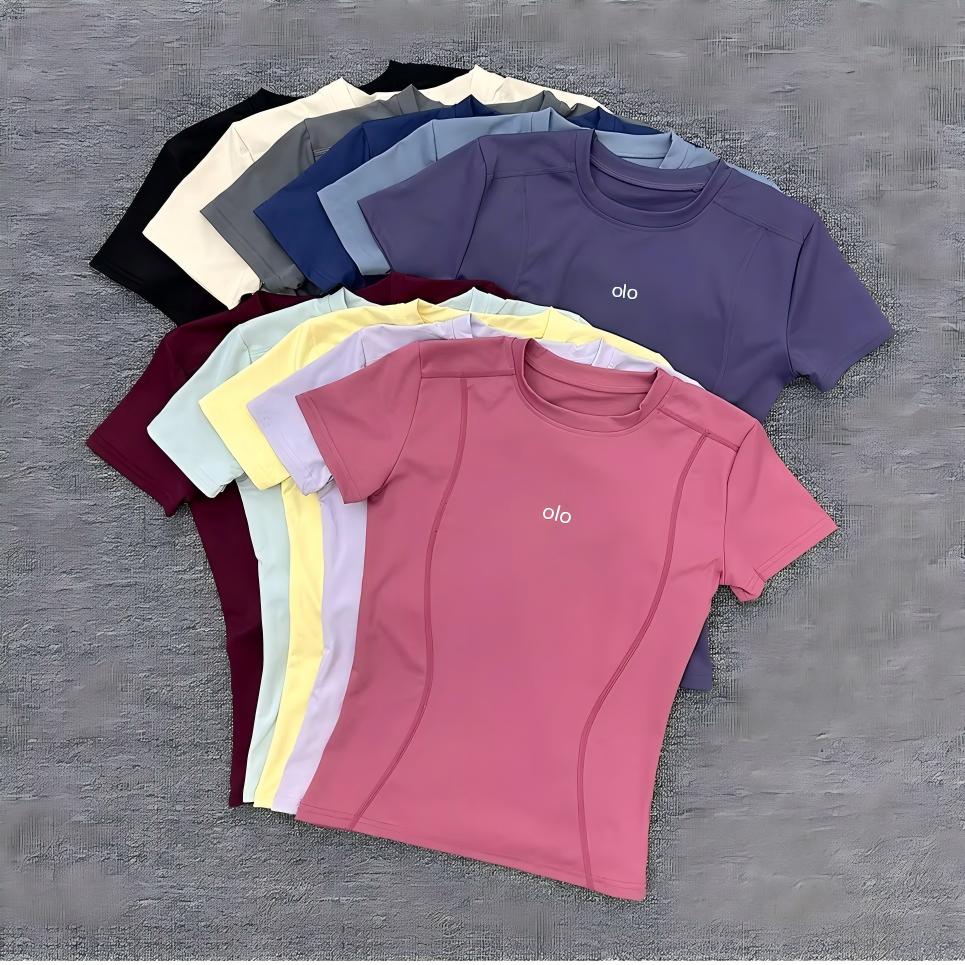 T Shirt Tight Fit - Kaos T-shirt wanita lengan pendek bergaya