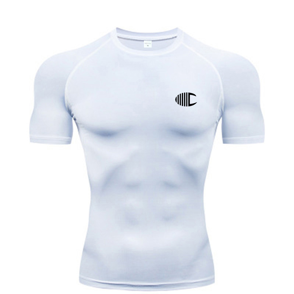 T Shirt Tight Fit - Kaos Ketat Pria Bermotif, Kaos Kompresi