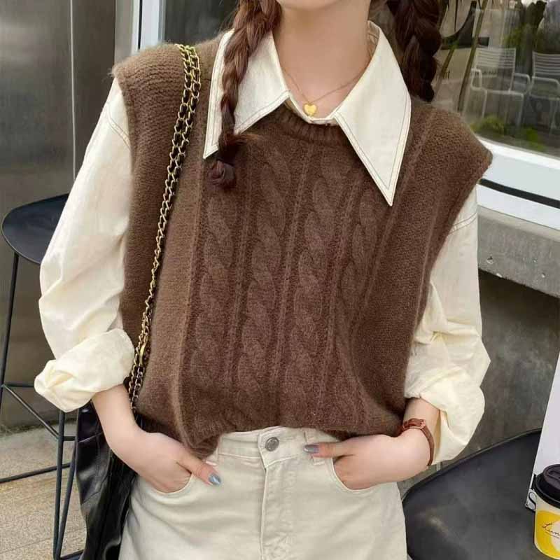 Sleeveless Undershirt - Rompi Rajut Wanita Kerah O Terbaru