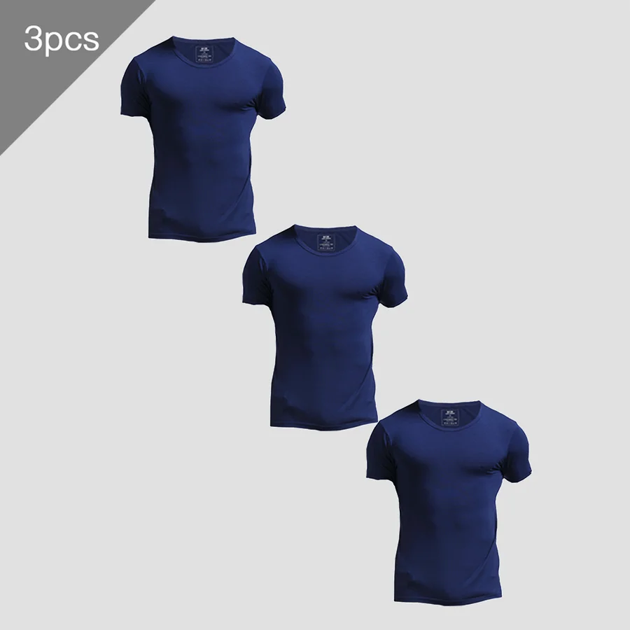 Undershirt Crew Neck - 3PCS Kaos Lengan Pendek Musim Panas