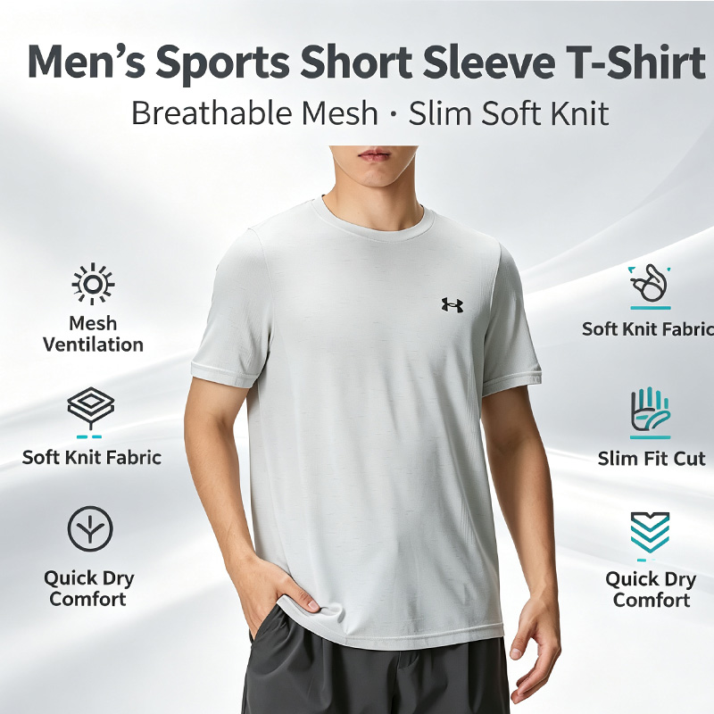Undershirt Crew Neck - Under Armour Kaus Lengan Pendek Olahraga