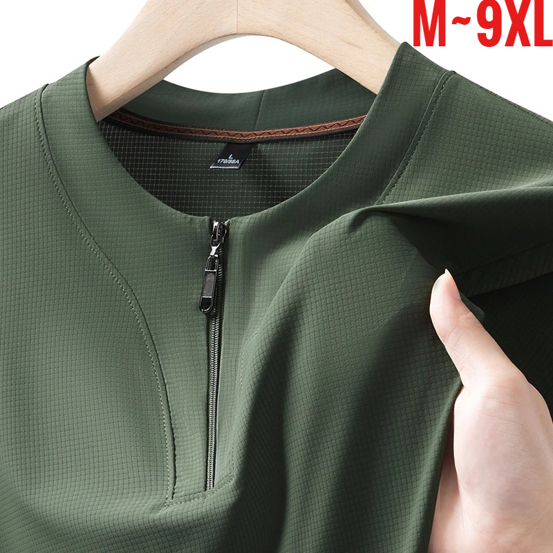 T Shirt Tight Fit - Kaos Henley Pria Ukuran Besar 9XL