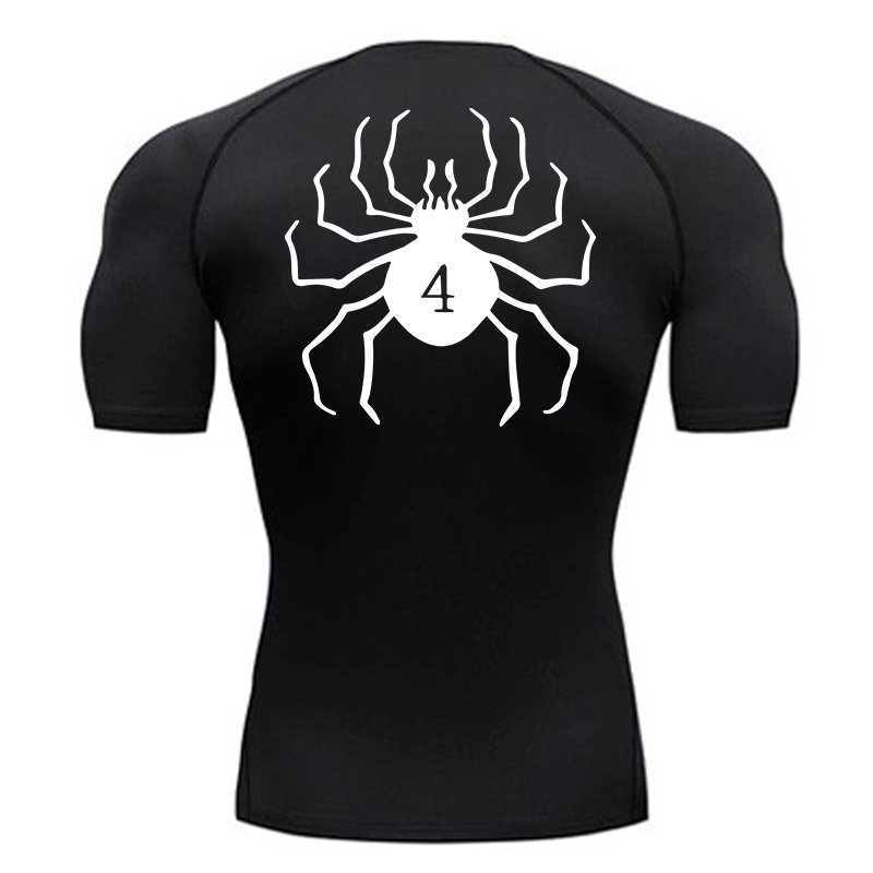 Base Layer Top - Kaus kompresi motif laba-laba untuk pria