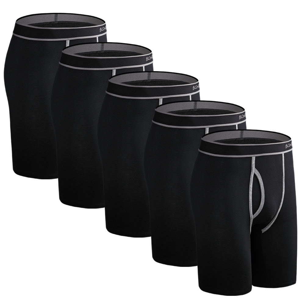 Boxer Brief Pack Cotton - 5 Buah Panjang Boxer Mens Boxer