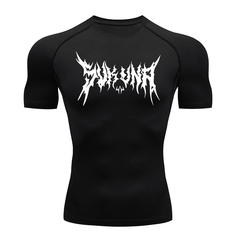 Base Layer Top - Kaus kompresi grafis untuk pria, kaus