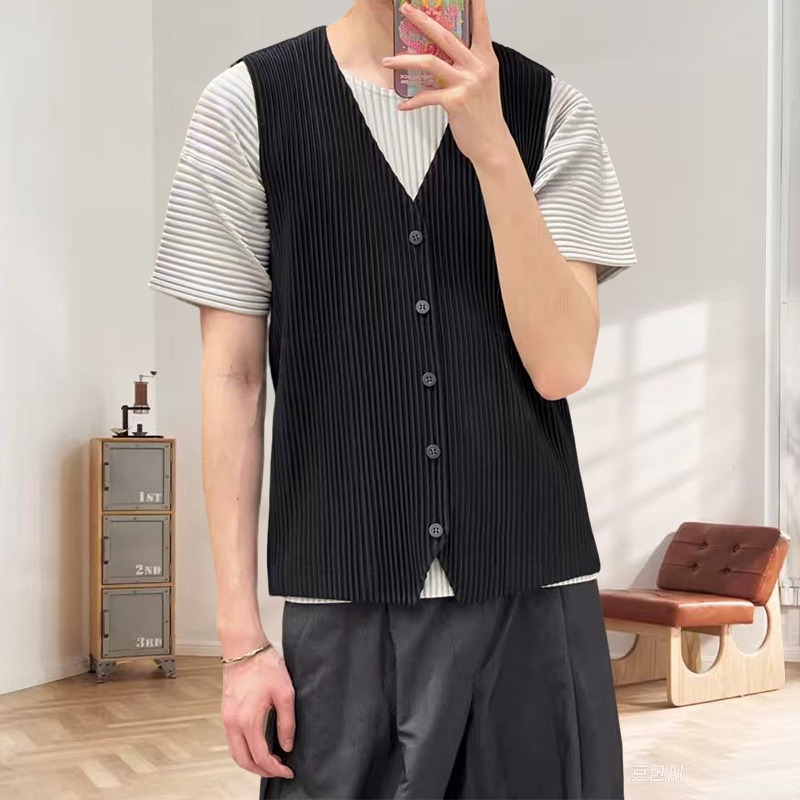 Undershirt Crew Neck - Miyake Kaus Dalam Asli Berlipat Kaus