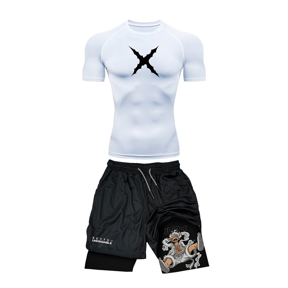 T Shirt Tight Fit - Set Kaos Olahraga ONE PIECE Luffy