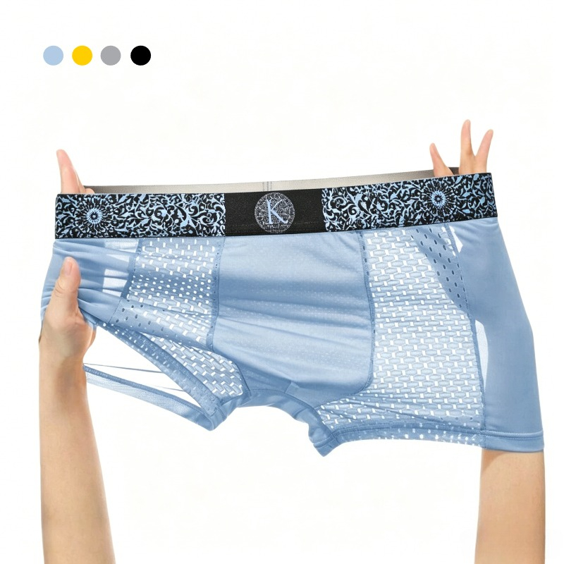 Celana Boxer Pria Bahan Sutra  - Mesh Sport Boxer ulasan dan harga