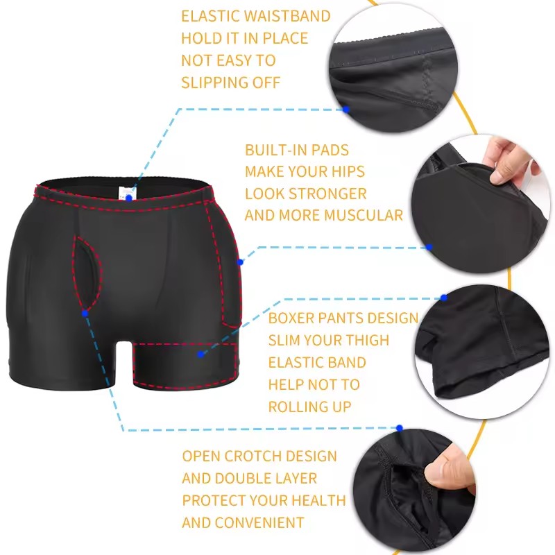 Pria Empuk Penambah Pinggul Bo - Boxer Brief Pack Cotton ulasan dan harga