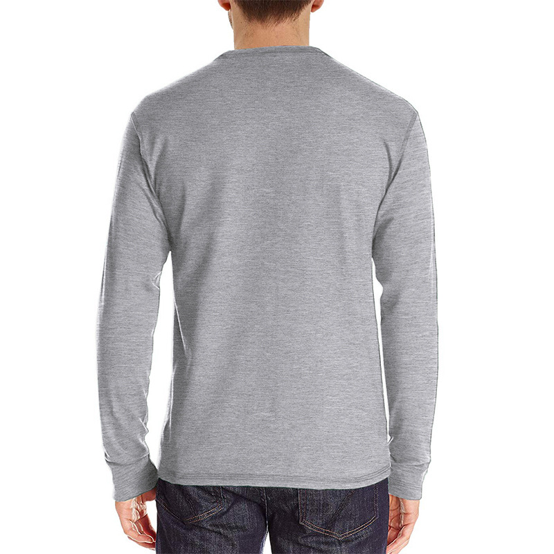 Kaos Henley Lengan Panjang Pri - Undershirt Crew Neck ulasan dan harga