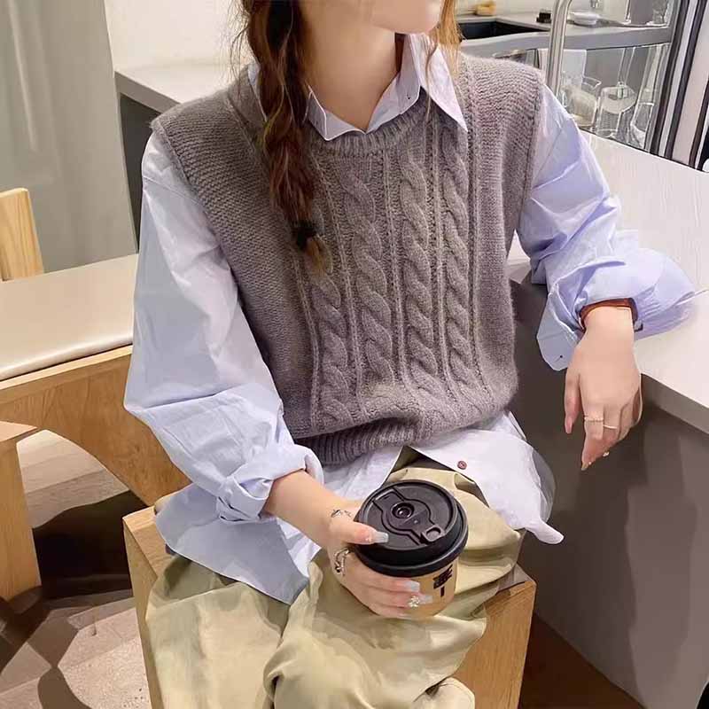 Rompi Rajut Wanita Kerah O Ter - Sleeveless Undershirt ulasan dan harga
