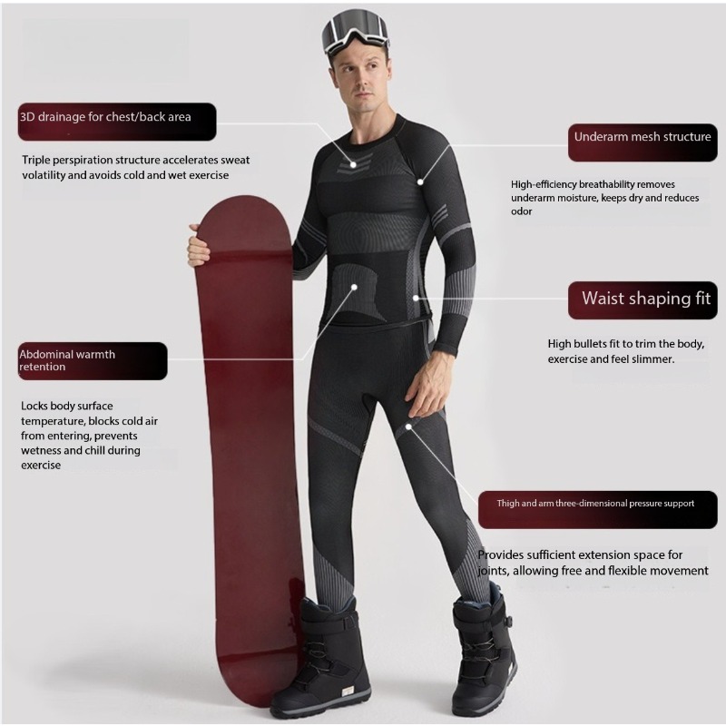 Set Pakaian Dasar Ski Pria Wan - Quick Dry Underwear ulasan dan harga