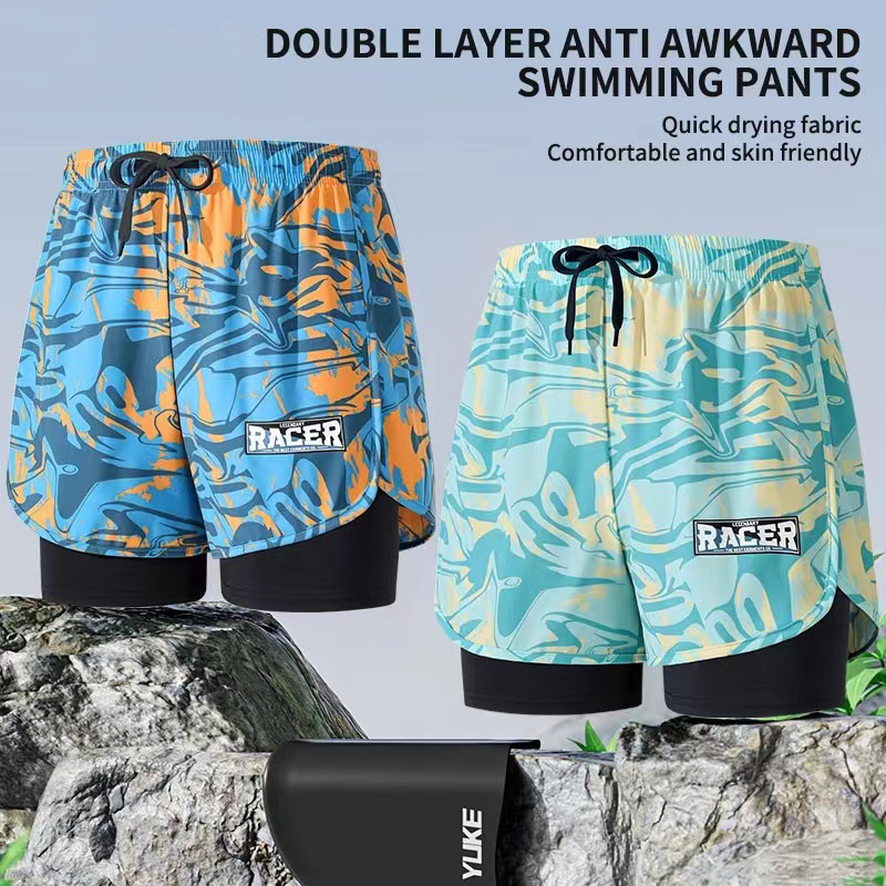 Celana renang lapisan ganda de - Trunk Breathable Men ulasan dan harga