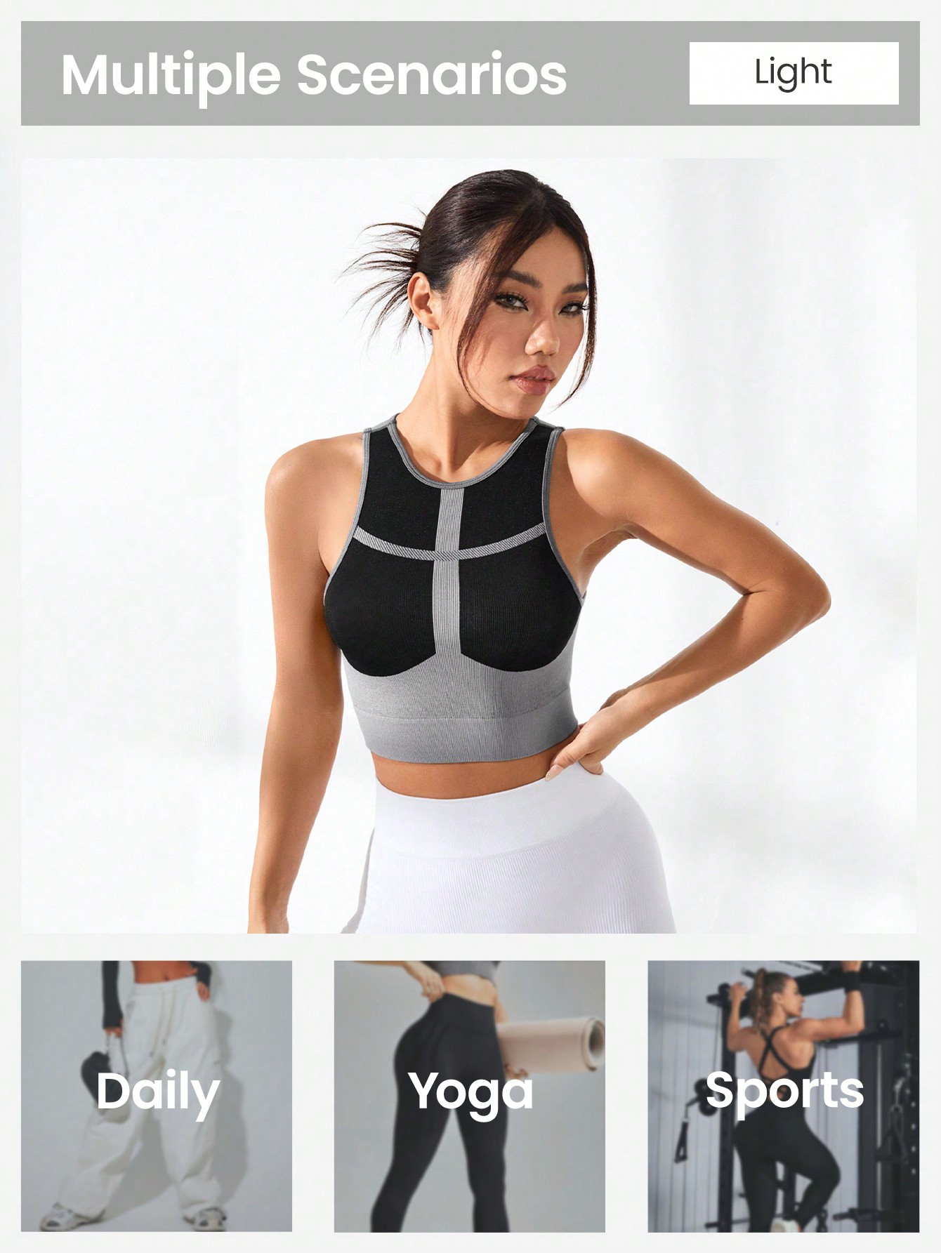 Tank top wanita warna blok, ra - Tank Top Ribbed ulasan dan harga