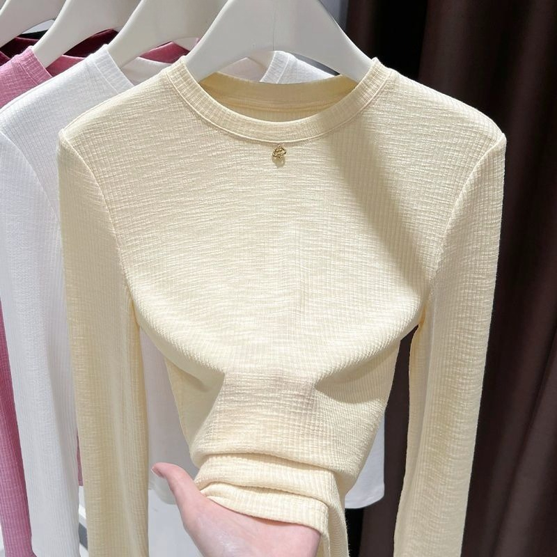 Kaos Wanita Lengan Panjang Kat - Undershirt Crew Neck ulasan dan harga