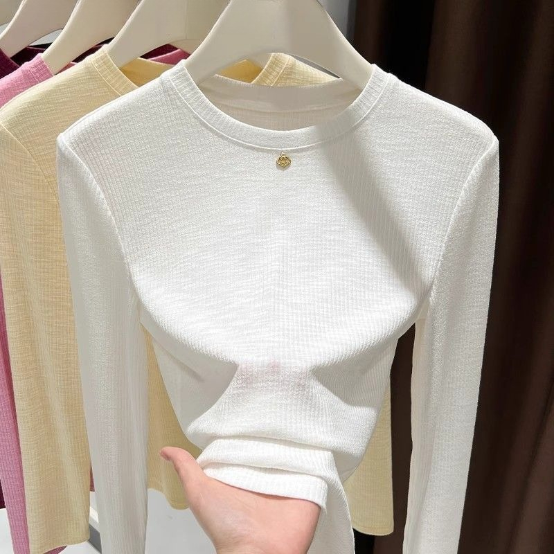 Kaos Wanita Lengan Panjang Kat - Undershirt Crew Neck ulasan dan harga