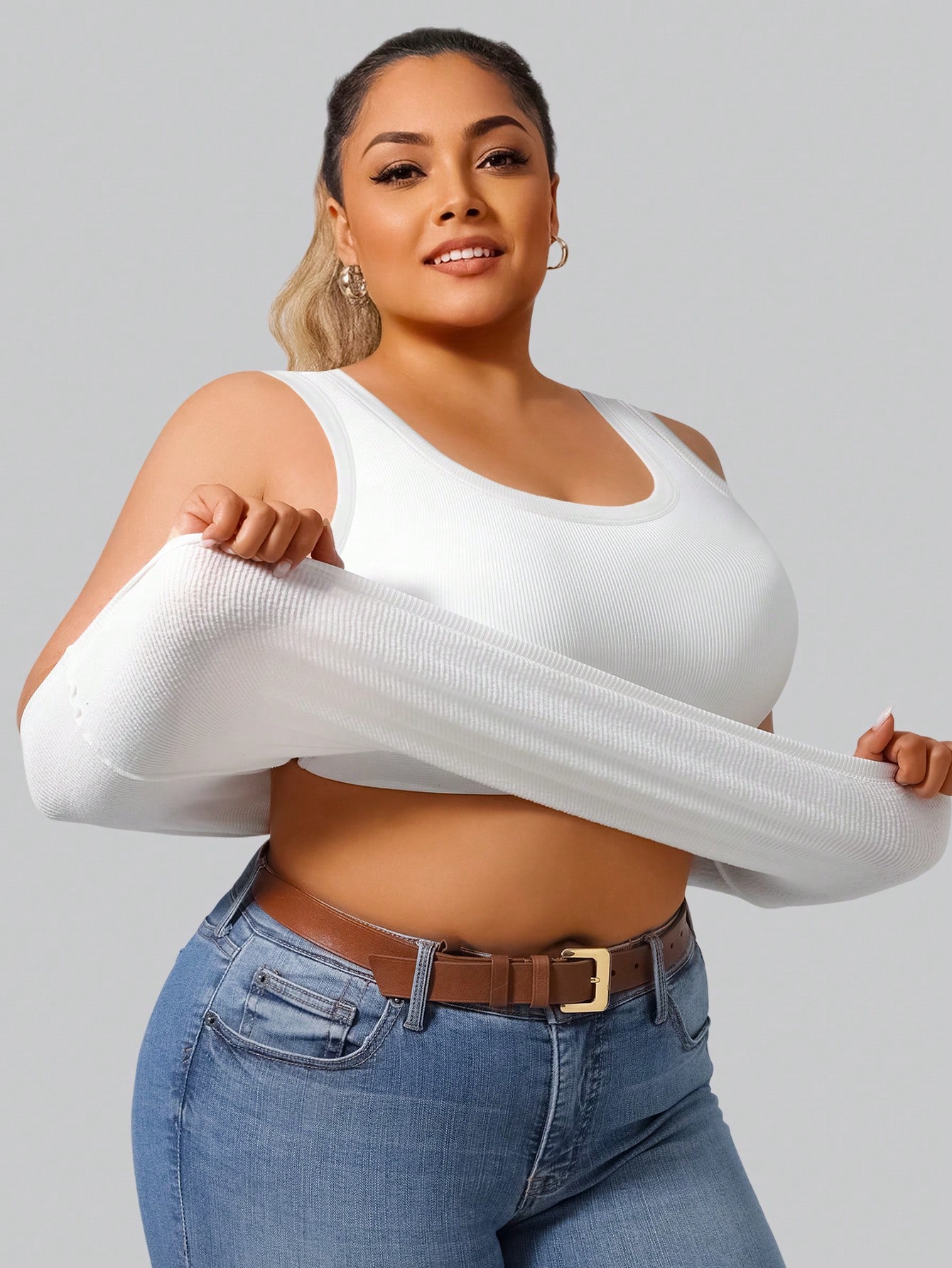 Tank Top Wanita Ukuran Besar B - Tank Top Ribbed ulasan dan harga