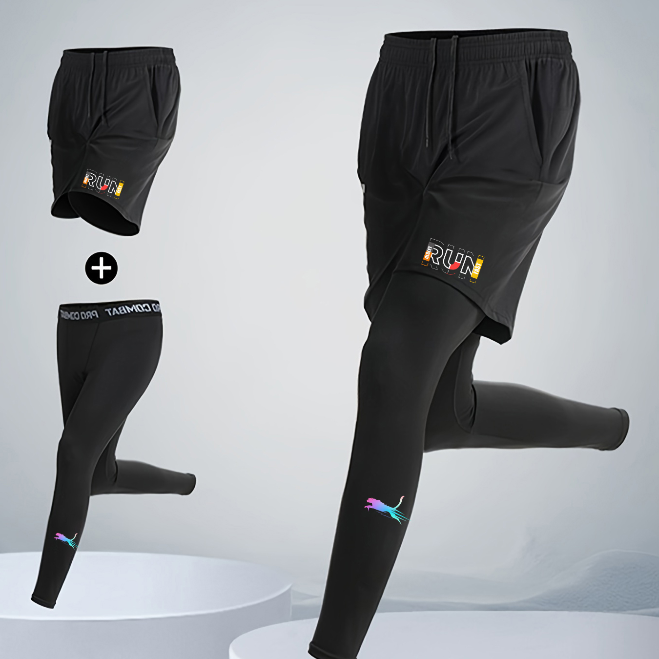 Set Lari Pria 2 Potong, Celana - Compression Shorts Athletes ulasan dan harga