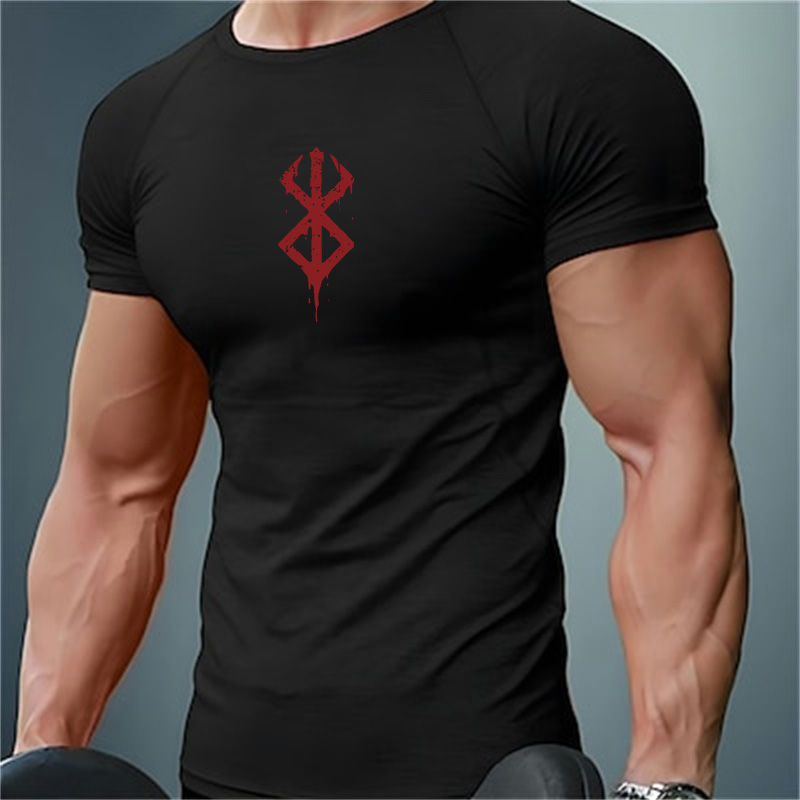 Kaos Kompresi Pria Bermotif, L - Base Layer Top ulasan dan harga