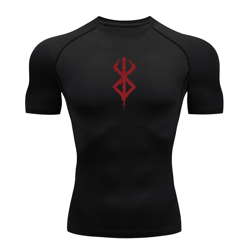 Kaos Kompresi Pria Bermotif, L - Base Layer Top ulasan dan harga
