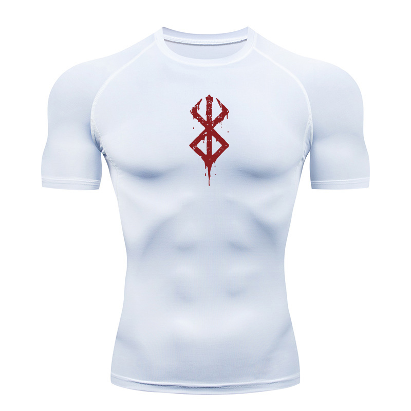 Kaos Kompresi Pria Bermotif, L - Base Layer Top ulasan dan harga