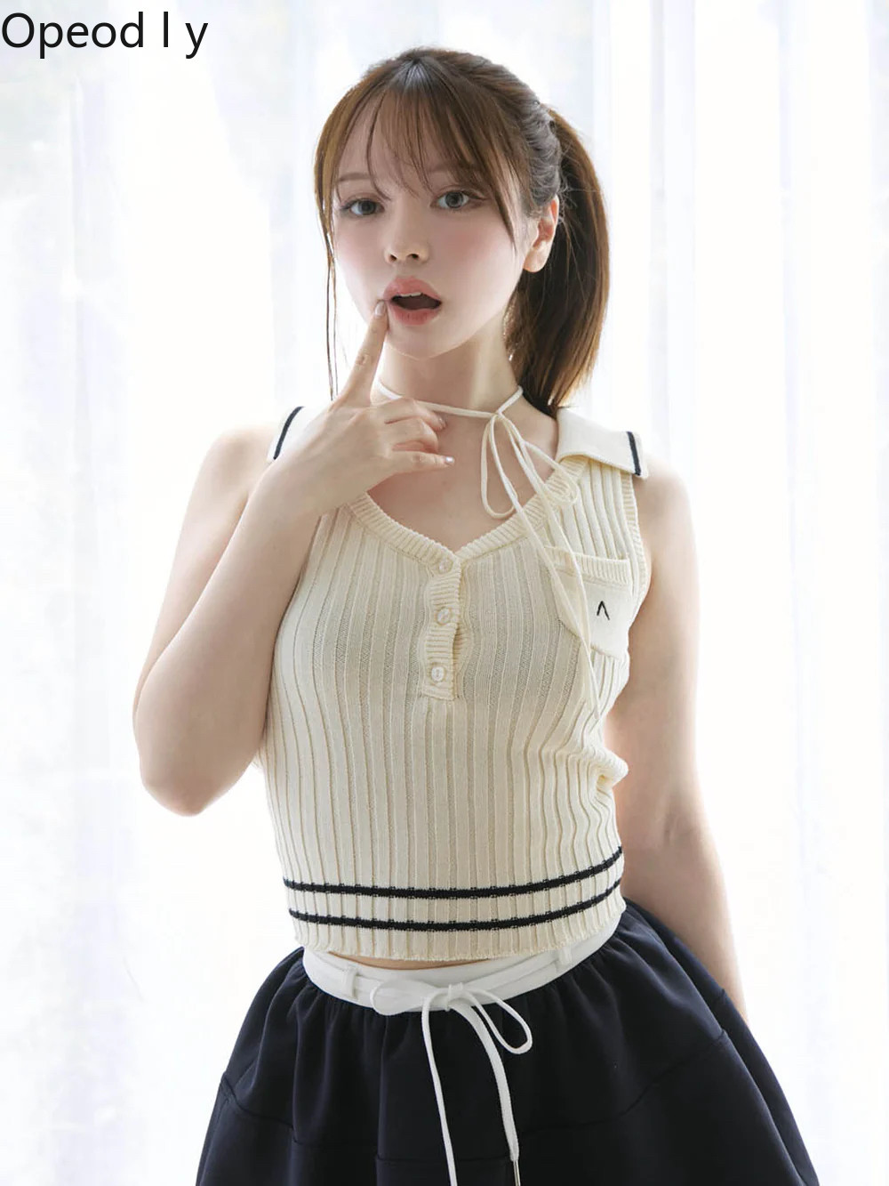 Rompi Rajut Tanpa Lengan Kerah - Suspender Tank Top ulasan dan harga