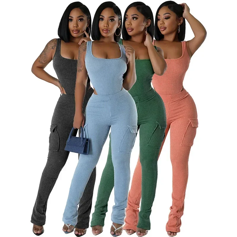 Rajutan Ribbed dua potong untu - Tank Top Ribbed ulasan dan harga
