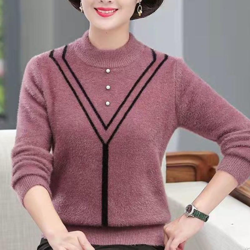 Baju sweter rajut wanita, atas - Undershirt Crew Neck ulasan dan harga