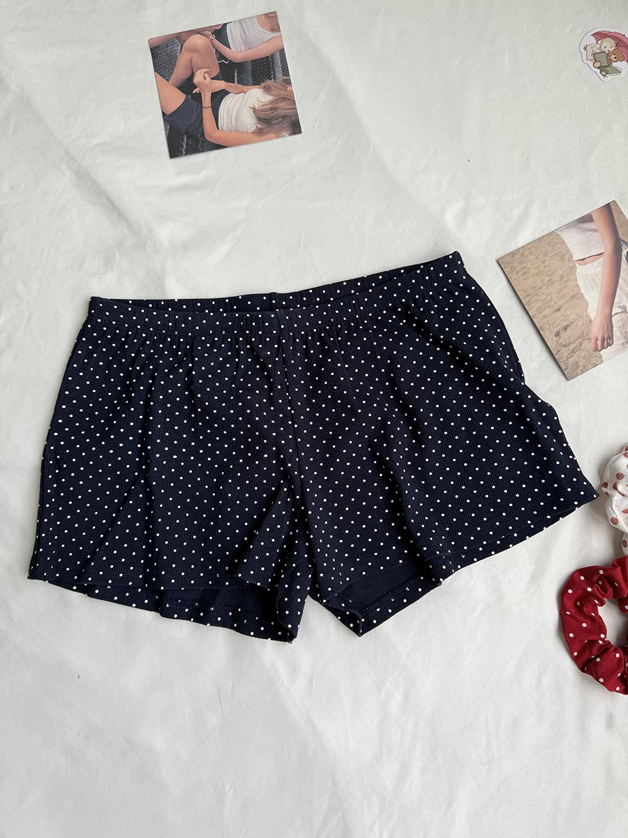 Set Celana Pendek Bergaris Nav - Tank Top Ribbed ulasan dan harga