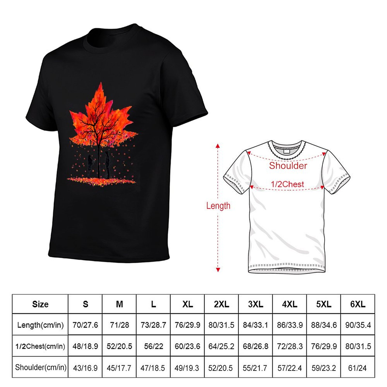 Kaos Love under the Maple Tree - Undershirt Crew Neck ulasan dan harga